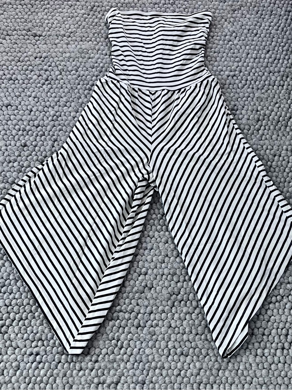 Free People Free-est Daley Striped Strapless Wide-Leg Jumpsuit - Black & White